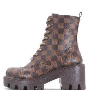 Checker Chunky Combat Boot